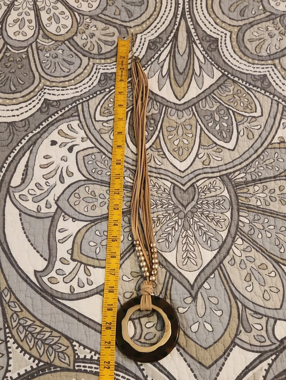 Boutique Tortoise Look Pendant Necklace